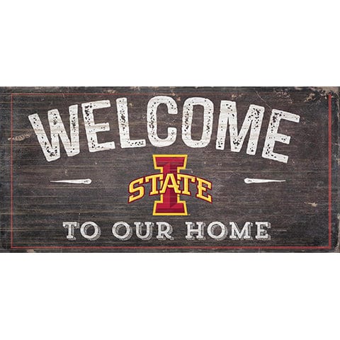 Fan Creations 6x12 Horizontal Iowa State Welcome Distressed 6 x 12