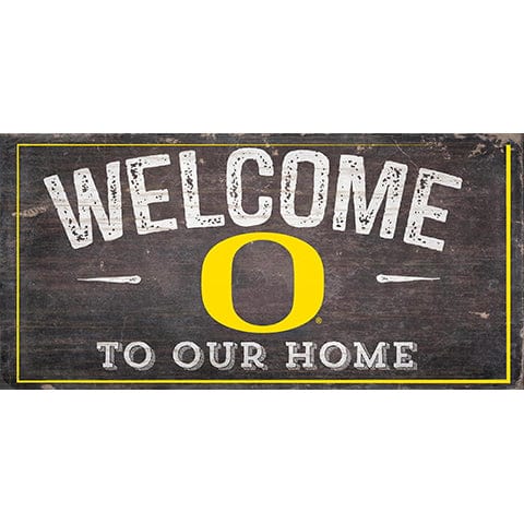 Fan Creations 6x12 Horizontal University of Oregon Welcome Distressed 6 x 12