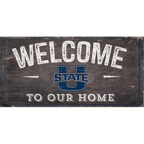 Fan Creations 6x12 Horizontal Utah State Welcome Distressed 6 x 12