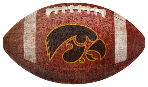 Fan Creations Wall Decor Iowa 12in Football Shaped Sign
