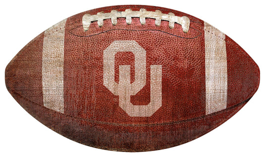 Fan Creations Wall Decor Oklahoma 12in Football Shaped Sign