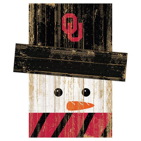 Fan Creations Large Holiday Head University of Oklahoma Snowman Head