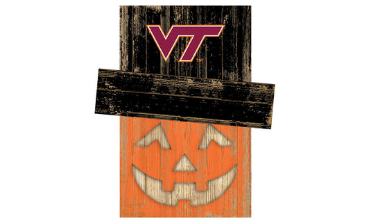 Fan Creations Holiday Decor Virginia Tech Pumpkin Head With Hat