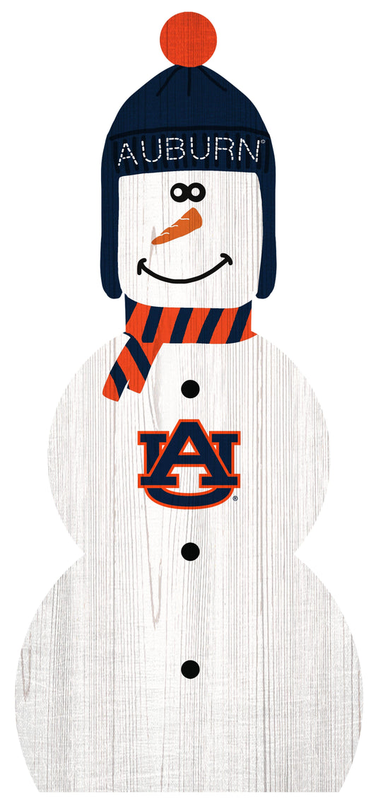 Fan Creations Holiday Home Decor Auburn Snowman 31in Leaner