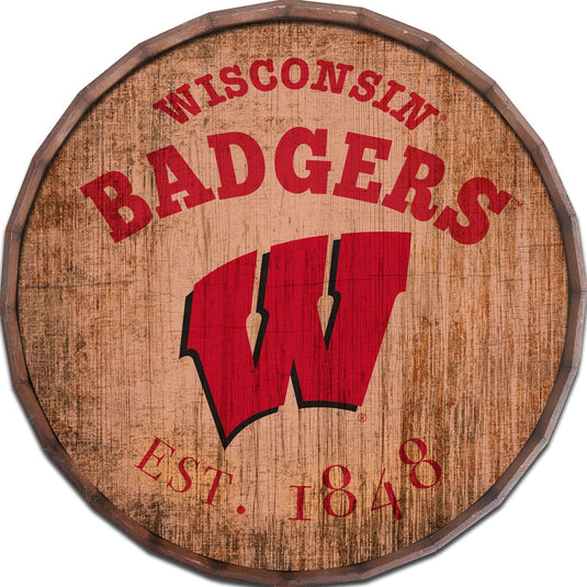 Fan Creations Home Decor Wisconsin  24in Established Date Barrel Top