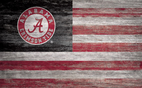 Fan Creations Home Decor Alabama   Distressed Flag 11x19