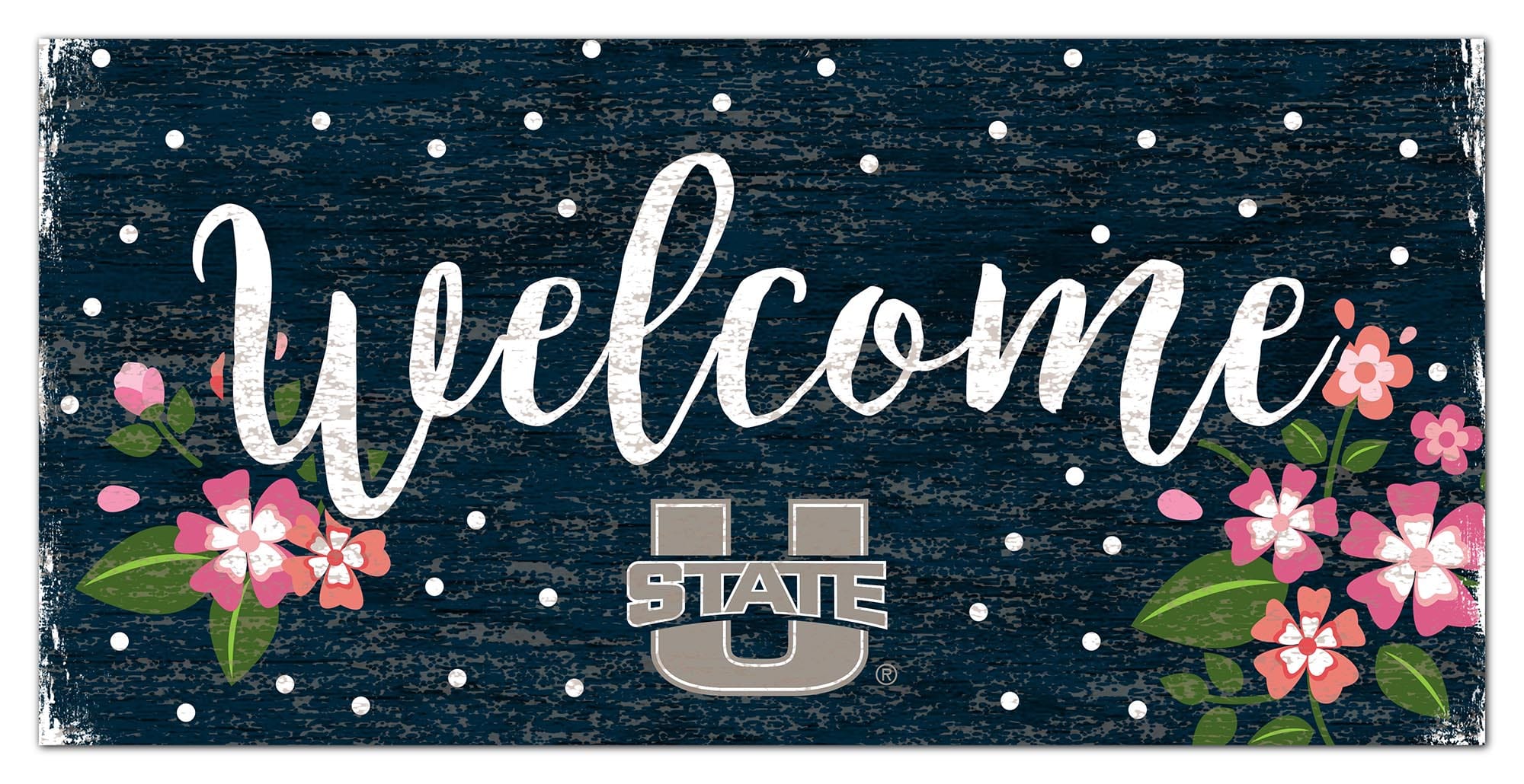 fan creations Utah State Welcome Floral 6x12 Sign