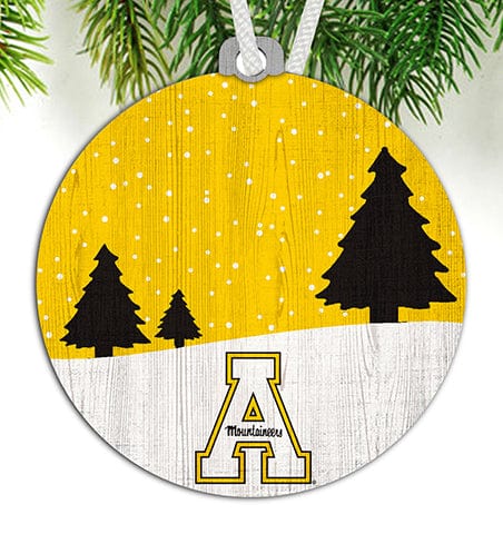 Fan Creations Ornament Appalachian State Snow Scene Ornament