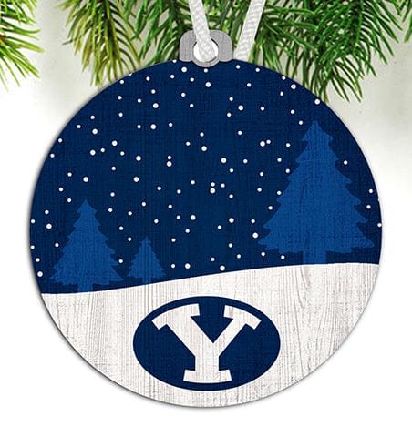 Fan Creations Ornament BYU Snow Scene Ornament