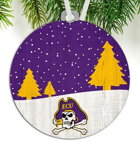 Fan Creations Ornament East Carolina Snow Scene Ornament