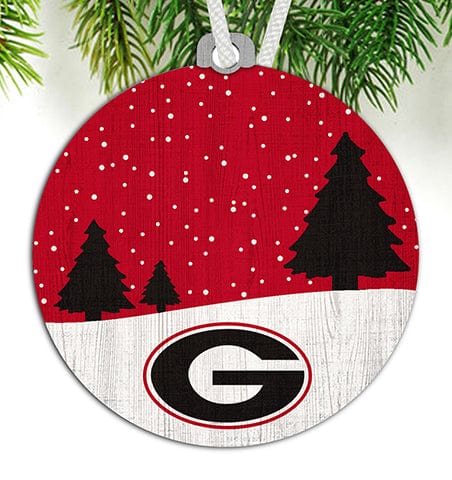 Fan Creations Ornament University of Georgia Snow Scene Ornament