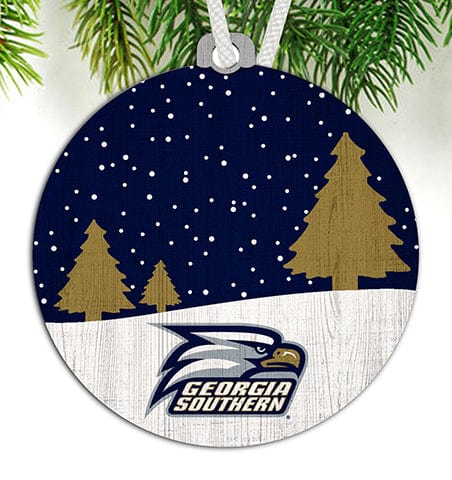 Fan Creations Ornament Georgia Southern Snow Scene Ornament