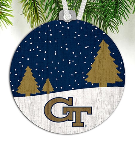 Fan Creations Ornament Georgia Tech Snow Scene Ornament