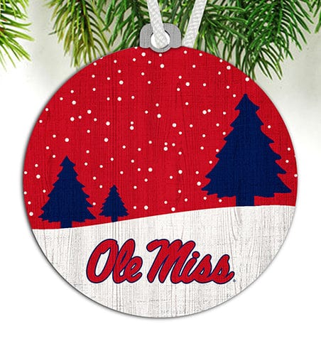 Fan Creations Ornament Ole Miss Snow Scene Ornament