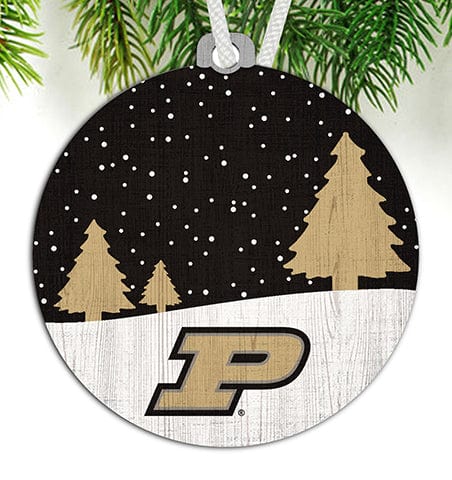 Fan Creations Ornament Purdue Snow Scene Ornament