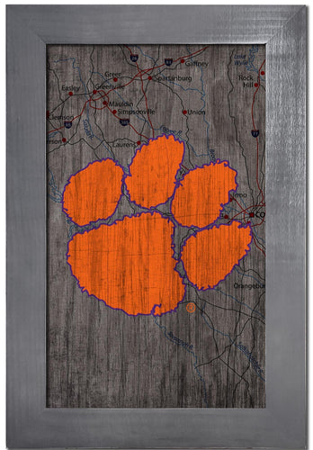 Fan Creations Home Decor Clemson   City Map 11x19