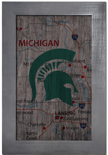 Fan Creations Home Decor Michigan State   City Map 11x19