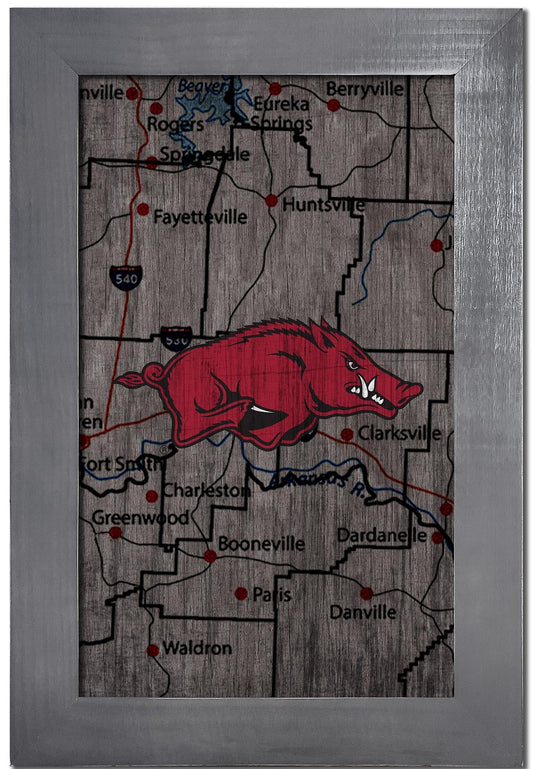 Fan Creations Home Decor University of Arkansas  City Map 11x19