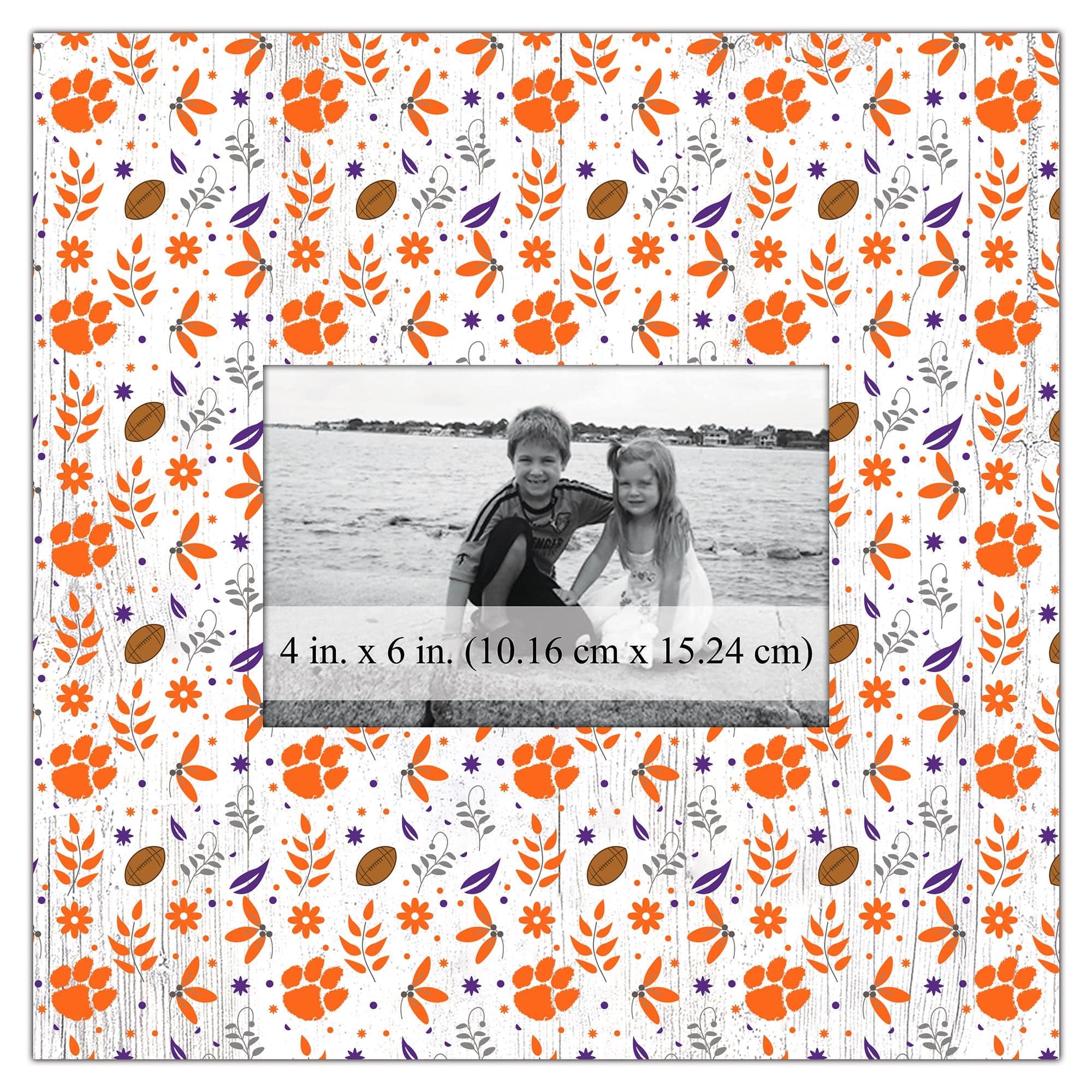 Clemson Floral Pattern 10x10 Frame – Fan Creations GA