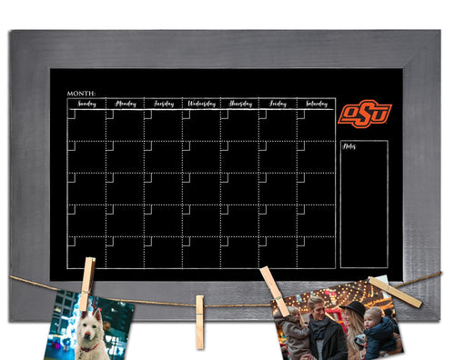 Fan Creations Home Decor Oklahoma State   Monthly Chalkboard With Frame & Clothespins