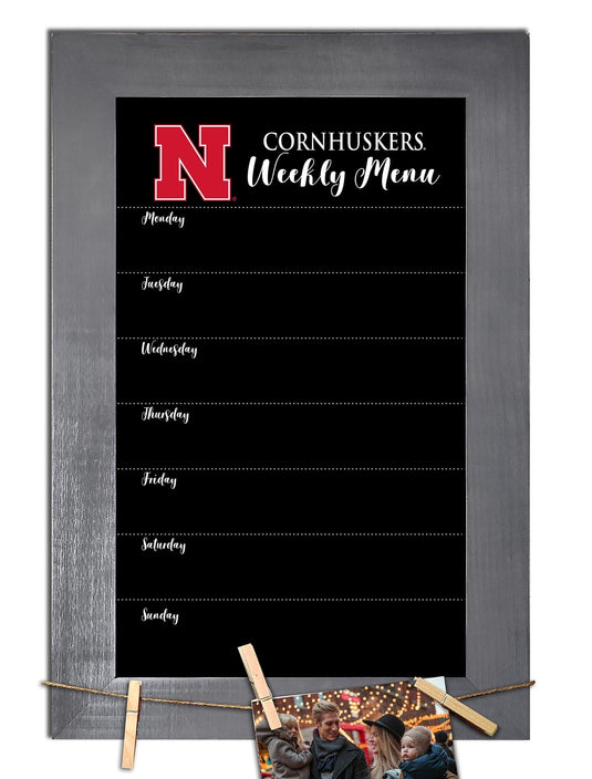 Fan Creations Home Decor Nebraska   Weekly Chalkboard With Frame & Clothespins