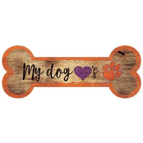 Fan Creations 6x12 Horizontal Clemson University Dog Bone Sign