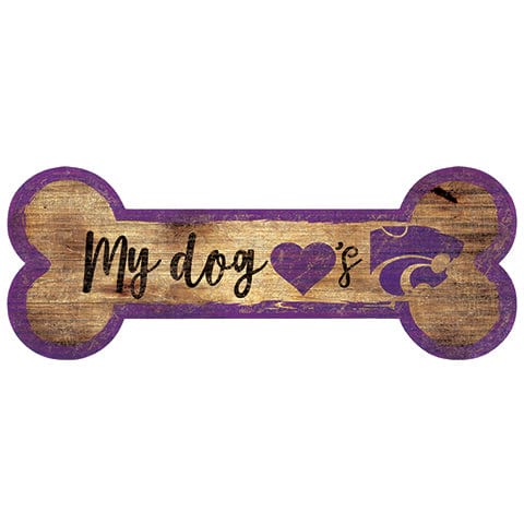 Fan Creations 6x12 Horizontal Kansas State Dog Bone Sign