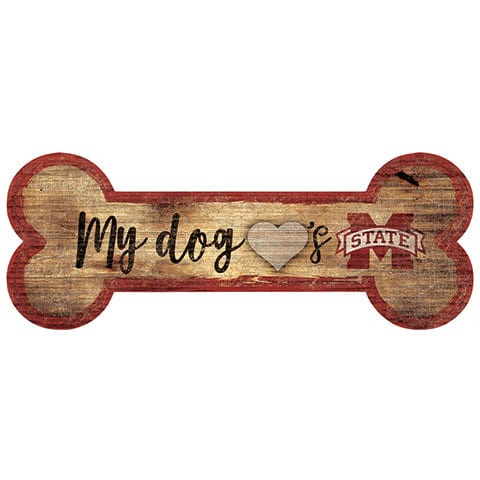 Fan Creations 6x12 Horizontal Mississippi State University Dog Bone Sign