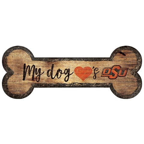 Fan Creations 6x12 Horizontal Oklahoma State Dog Bone Sign