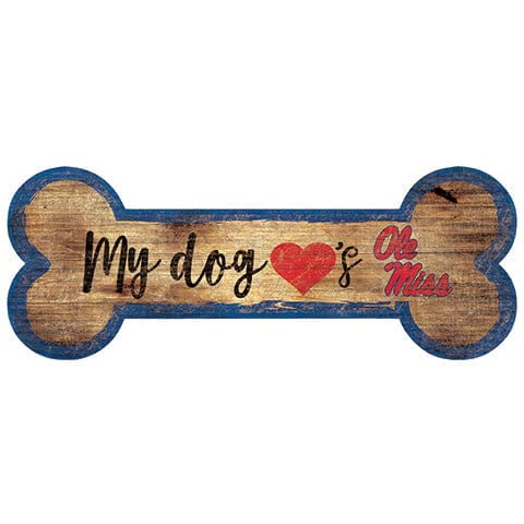 Fan Creations 6x12 Horizontal Ole Miss Dog Bone Sign