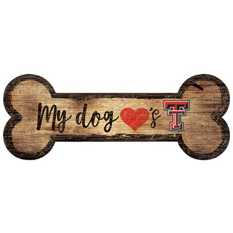 Fan Creations 6x12 Horizontal Texas Tech University Dog Bone Sign