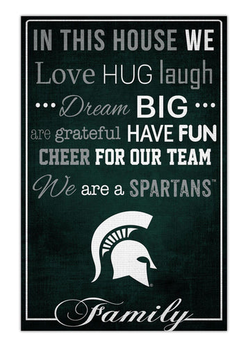 Fan Creations Home Decor Michigan State   In This House 17x26