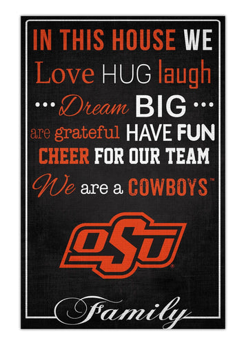 Fan Creations Home Decor Oklahoma State   In This House 17x26