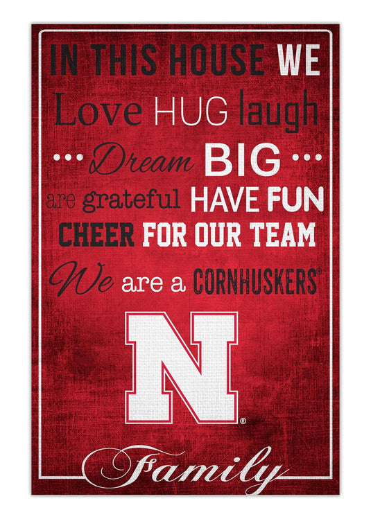 Fan Creations Home Decor Nebraska   In This House 17x26