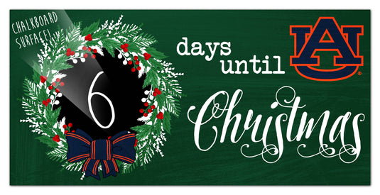 Fan Creations Holiday Home Decor Auburn Chalk Christmas Countdown 6x12