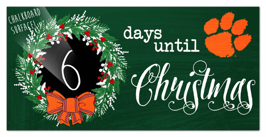 Fan Creations Holiday Home Decor Clemson Chalk Christmas Countdown 6x12