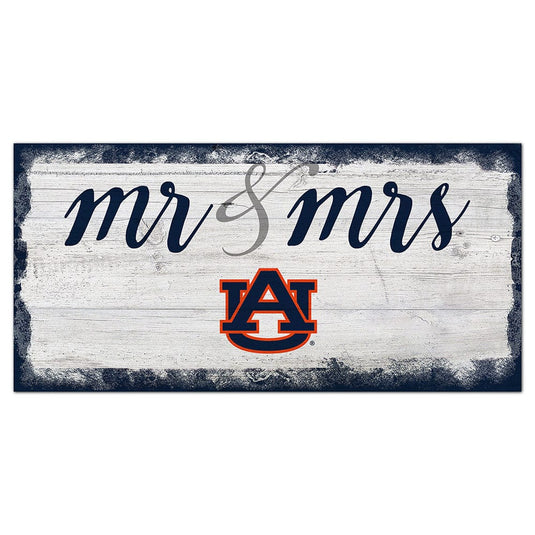 Fan Creations 6x12 Horizontal Auburn University Script Mr & Mrs 6x12 Sign