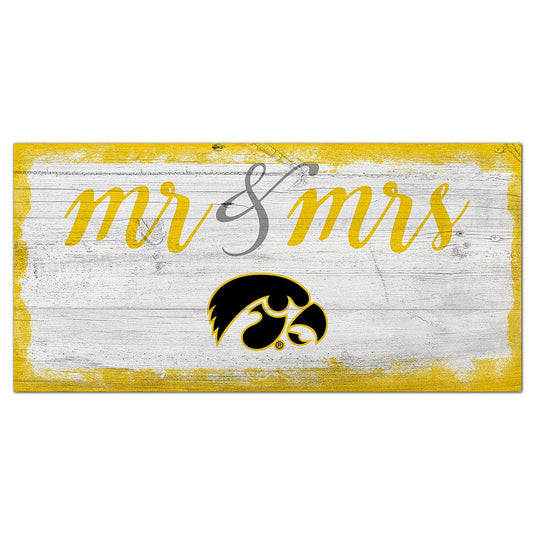 Fan Creations 6x12 Horizontal Iowa Script Mr & Mrs 6x12 Sign