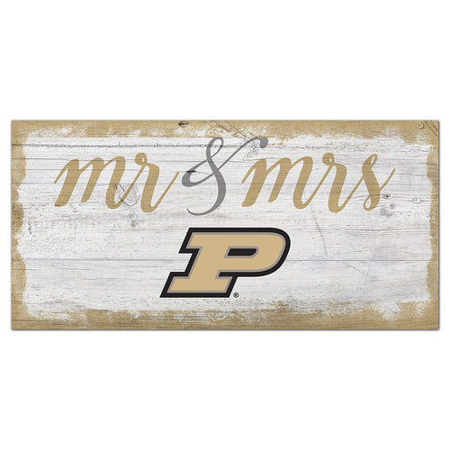 Fan Creations 6x12 Horizontal Purdue Script Mr & Mrs 6x12 Sign