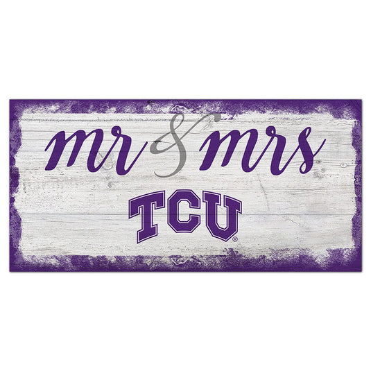 Fan Creations 6x12 Horizontal TCU Script Mr & Mrs 6x12 Sign