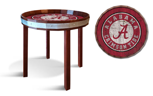 Fan Creations Wall Decor Alabama  Barrel Top Side Table