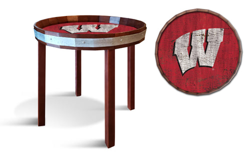 Fan Creations Wall Decor Wisconsin  Barrel Top Side Table