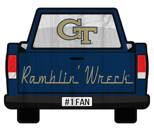 Fan Creations Home Decor Georgia Tech Slogan Truck Back Vintage 12in