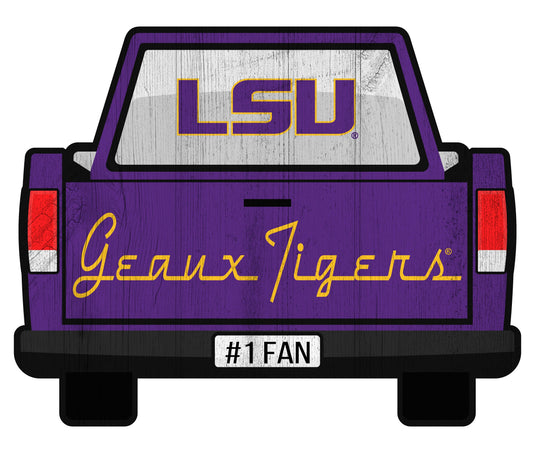 Fan Creations Home Decor LSU Slogan Truck Back Vintage 12in