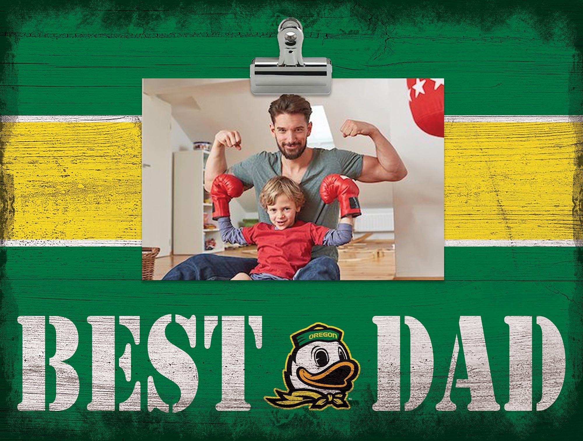 fan creations University of Oregon Best Dad With Stripe Clip Frame