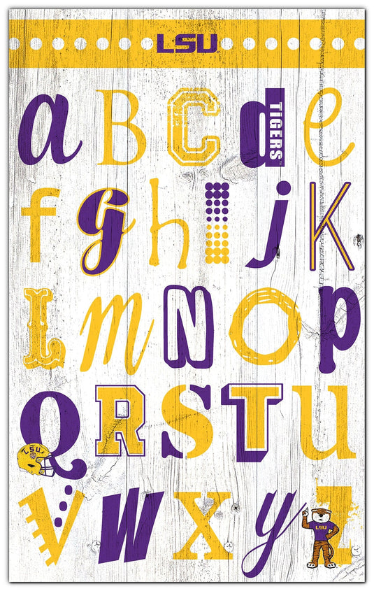 Fan Creations Home Decor LSU   Alphabet Sign 11x19