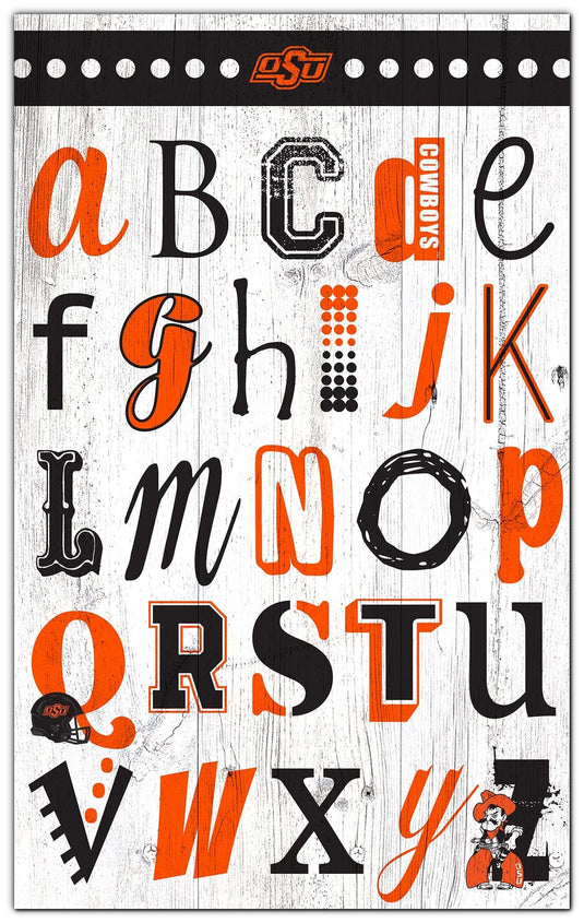 Fan Creations Home Decor Oklahoma State   Alphabet Sign 11x19