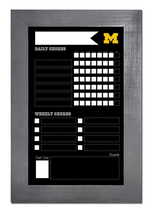 Fan Creations Home Decor Michigan   Chore Chart Chalkboard 11x19 With Frame