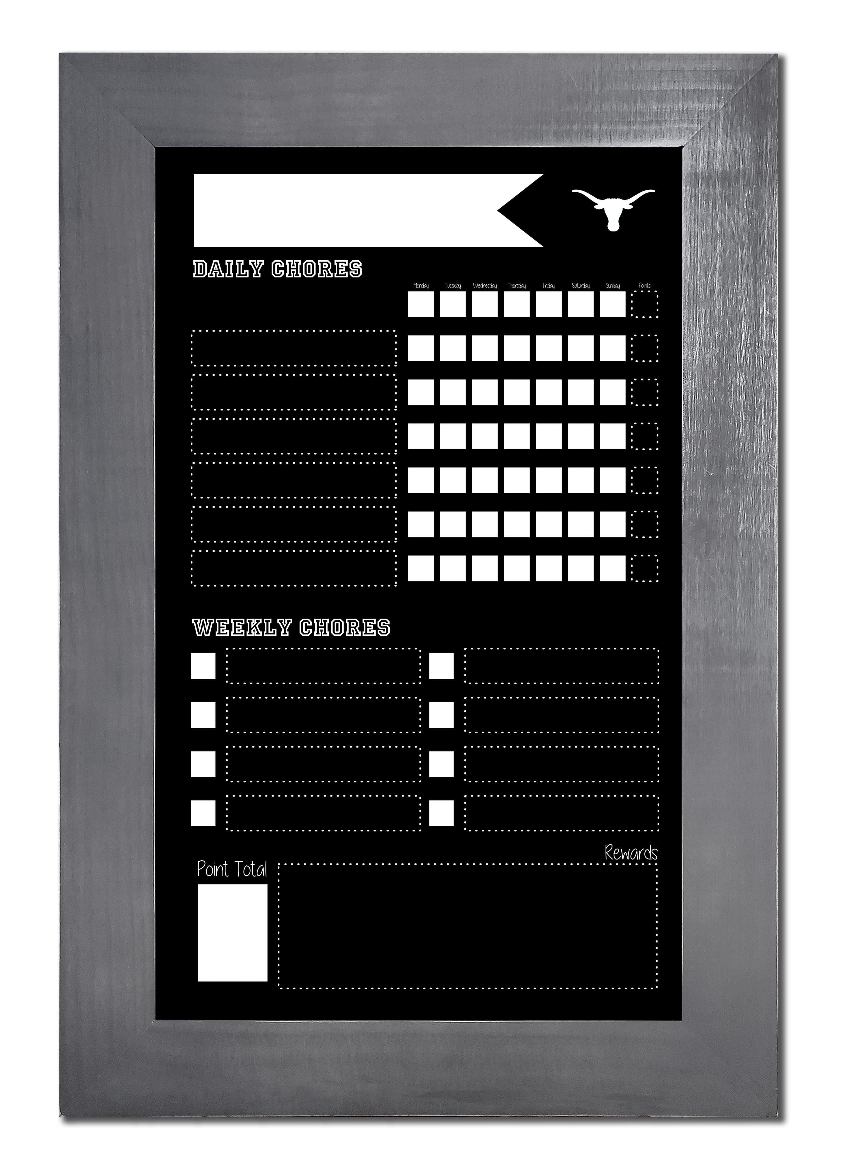 University of Texas Chore Chart Chalkboard 11x19 With Frame – Fan ...