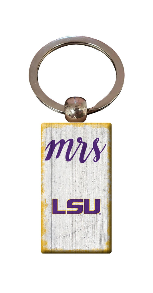 Fan Creations Home Decor LSU  Script Mrs Keychain